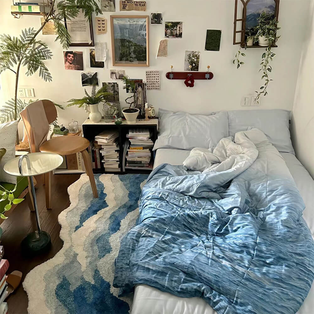 Hand-Tufted 3D Wave Pattern Carpet Luxury Textured Area Rug - Image 4