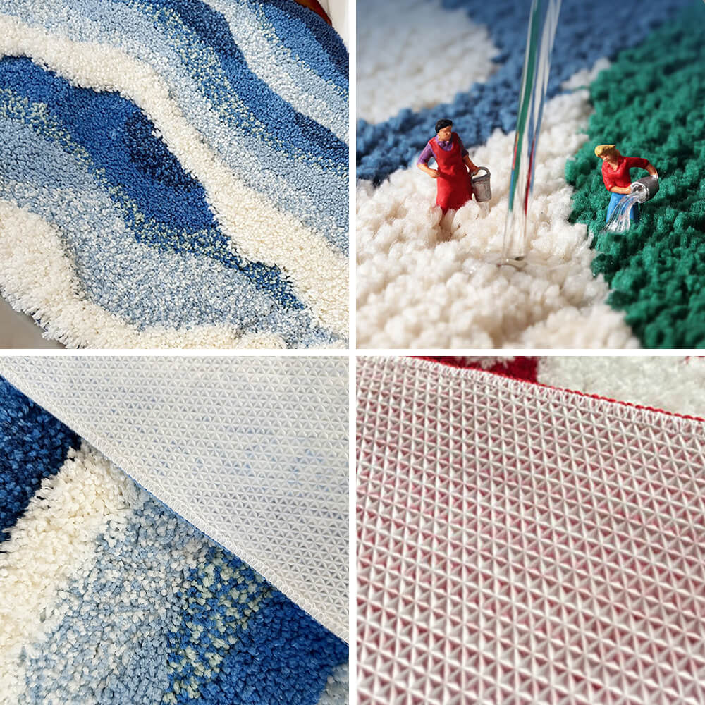 Hand-Tufted 3D Wave Pattern Carpet Luxury Textured Area Rug - Image 5