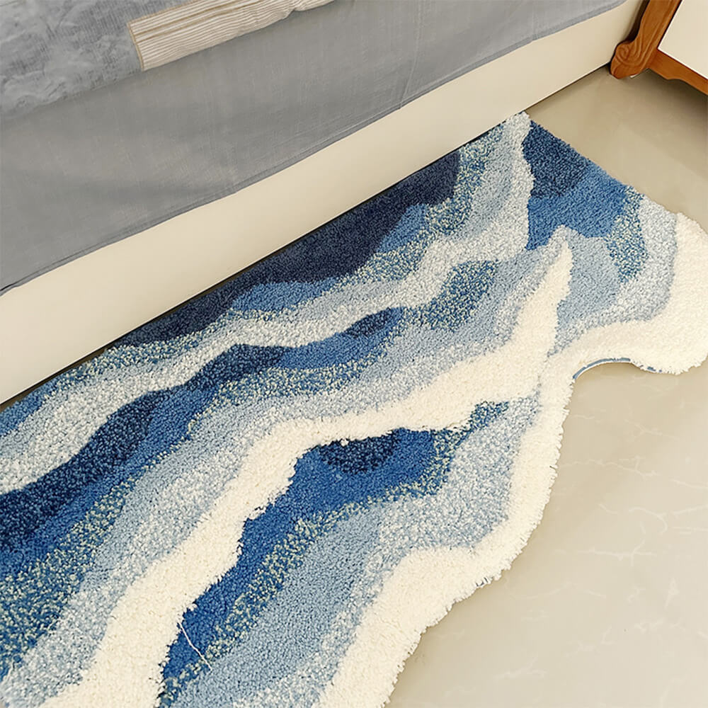 Hand-Tufted 3D Wave Pattern Carpet Luxury Textured Area Rug - Image 6