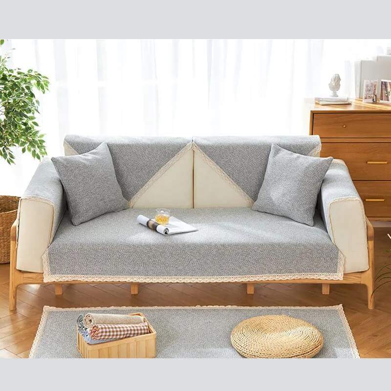 Hand-woven Cotton Linen Non-slip Couch Cover for All Seasons - Image 13