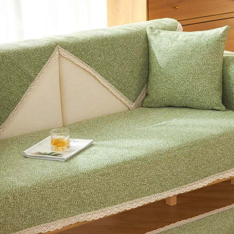 Hand-woven Cotton Linen Non-slip Couch Cover for All Seasons - Image 14