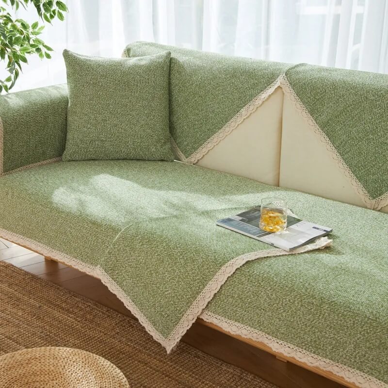 Hand-woven Cotton Linen Non-slip Couch Cover for All Seasons - Image 4