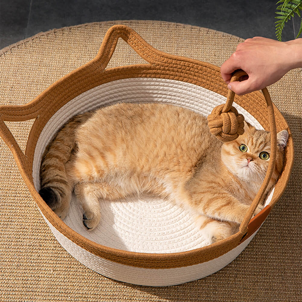 Handmade Cozy Multi-Use Durable Woven Cat Nest Bed - Image 11