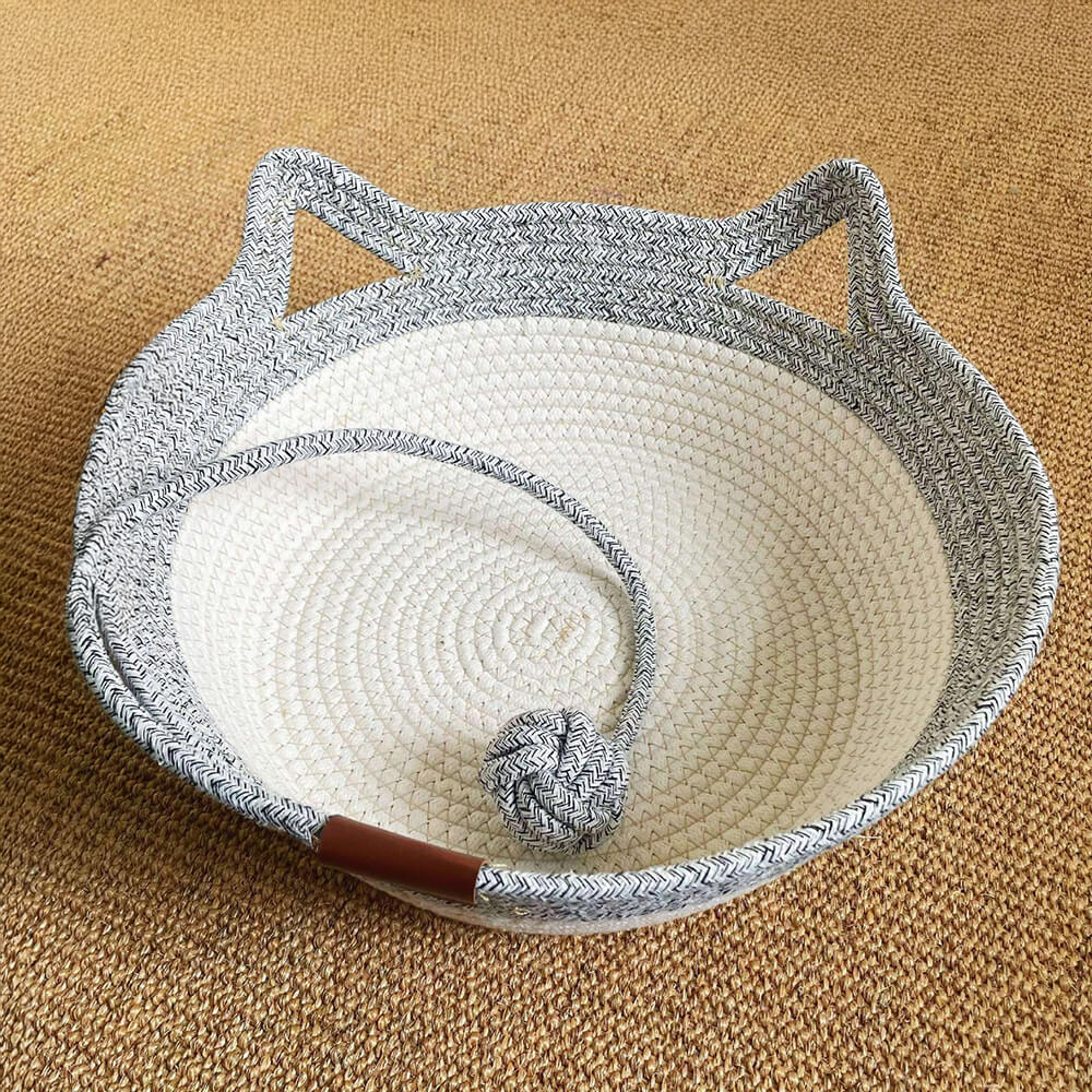 Handmade Cozy Multi-Use Durable Woven Cat Nest Bed - Image 3