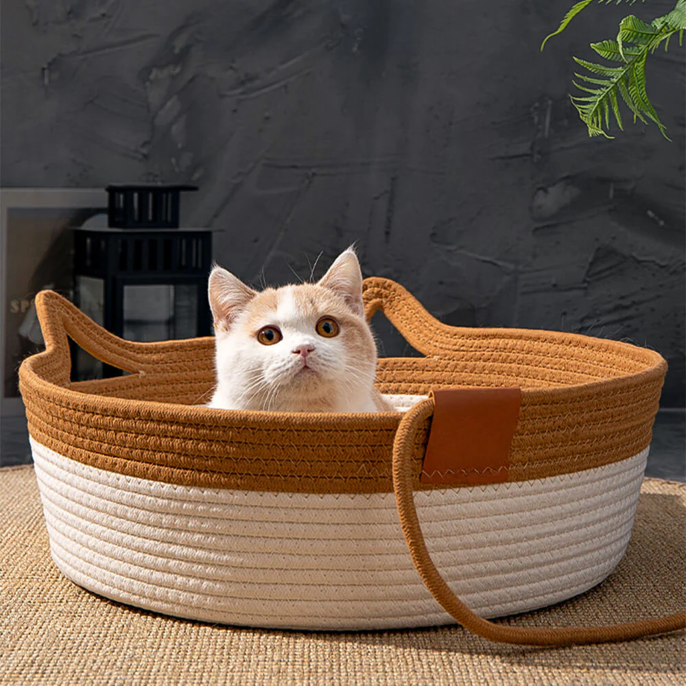 Handmade Cozy Multi-Use Durable Woven Cat Nest Bed - Image 4