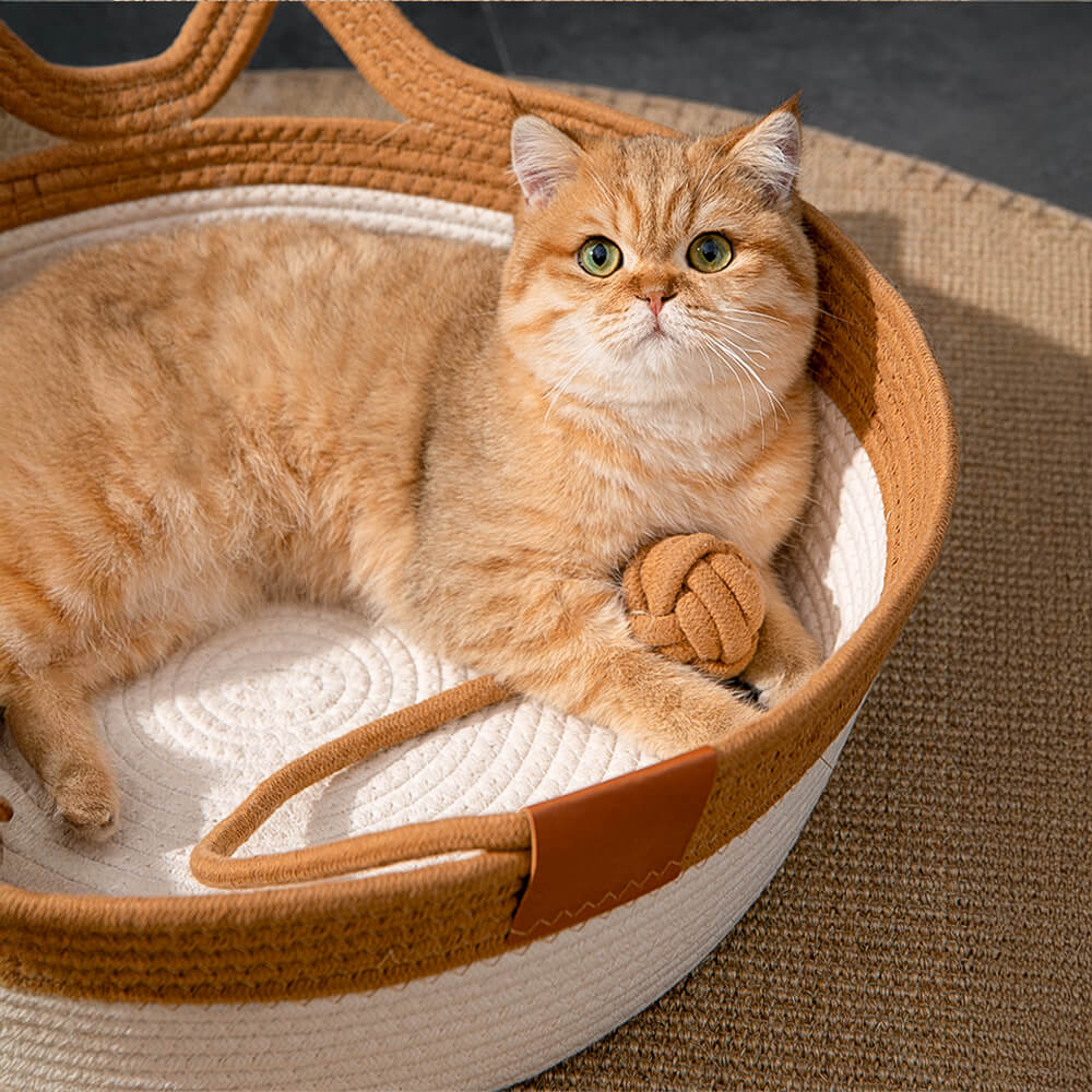 Handmade Cozy Multi-Use Durable Woven Cat Nest Bed - Image 7