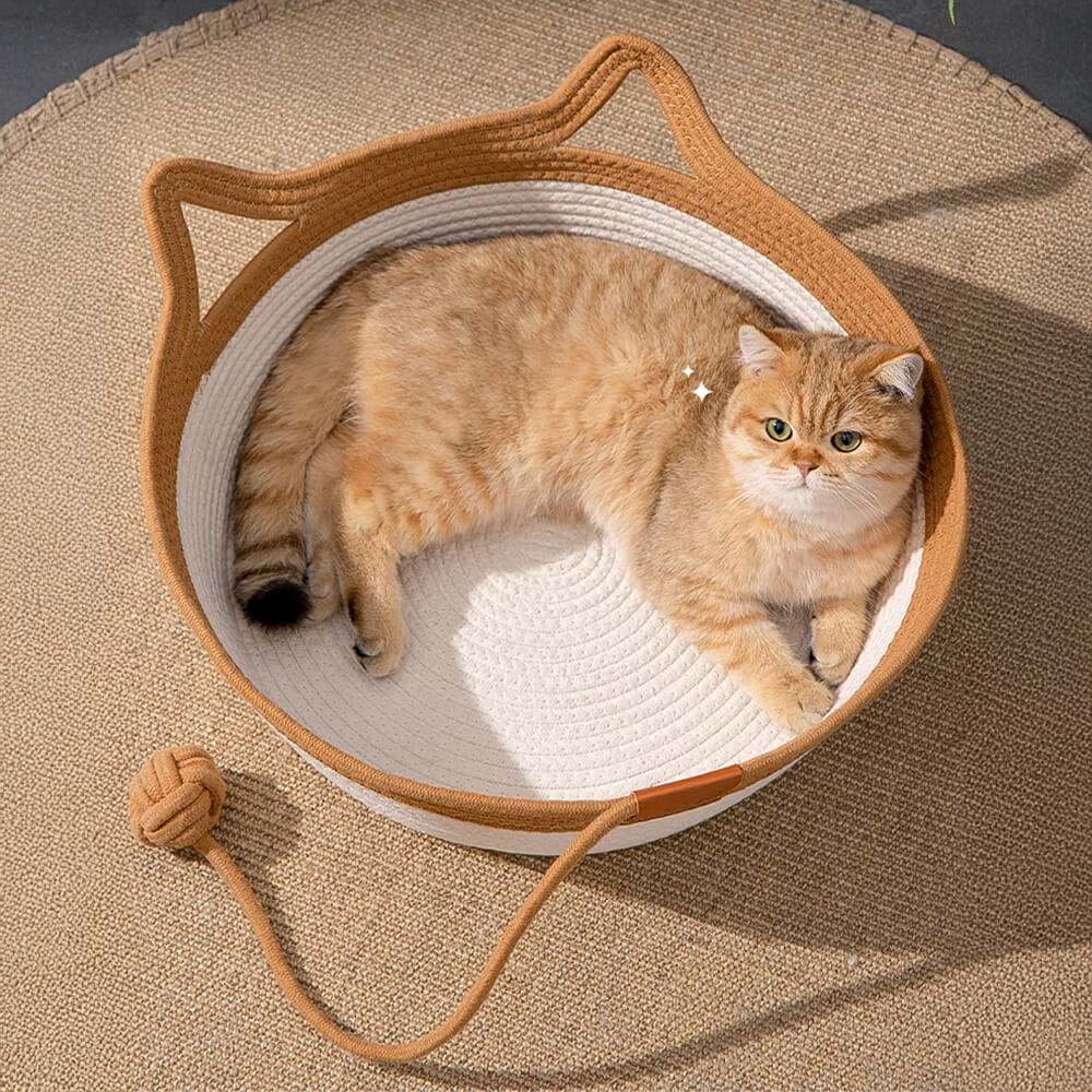 Handmade Cozy Multi-Use Durable Woven Cat Nest Bed - Image 9