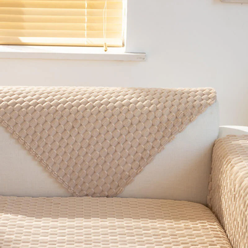 Honeycomb Plush Thickened Non-slip Couch Cover - Image 7