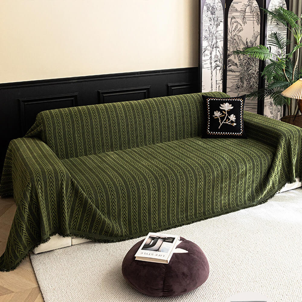 Jacquard Tassel Chenille Couch Cover - Image 10