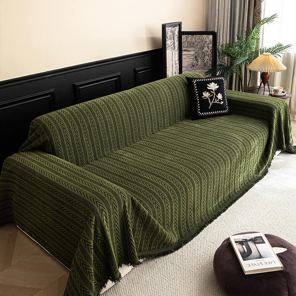 Jacquard Tassel Chenille Couch Cover - Image 9