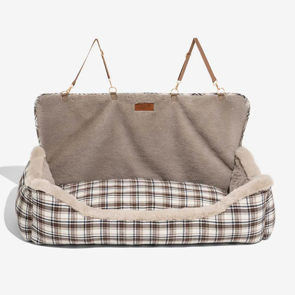 Large Classic Fluffy Booster Dog Car Seat-Keep Secure - Image 13