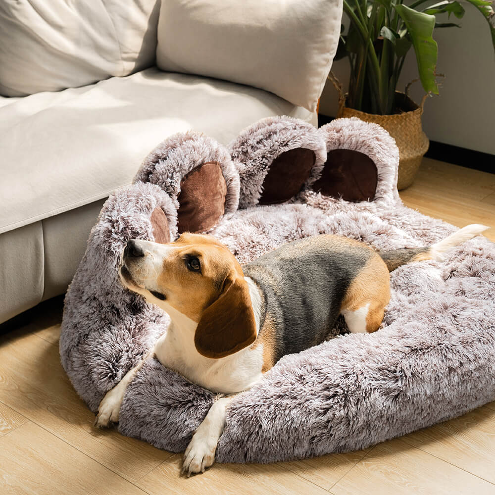 Large Round Dog Bed - Fuzzy Paw - Image 7