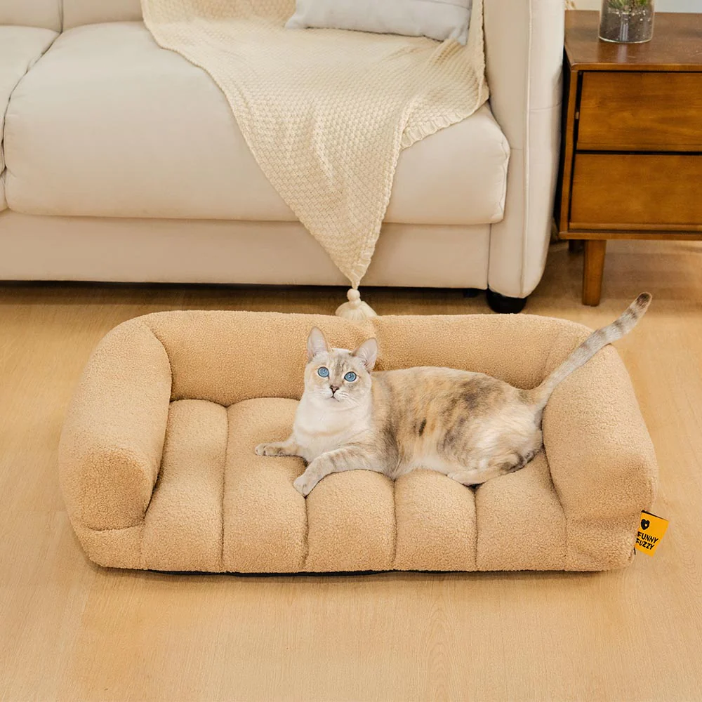 Large Soft Supportive Headrest Orthopedic Cat Bolster Bed - Cloudy Napper - Image 4
