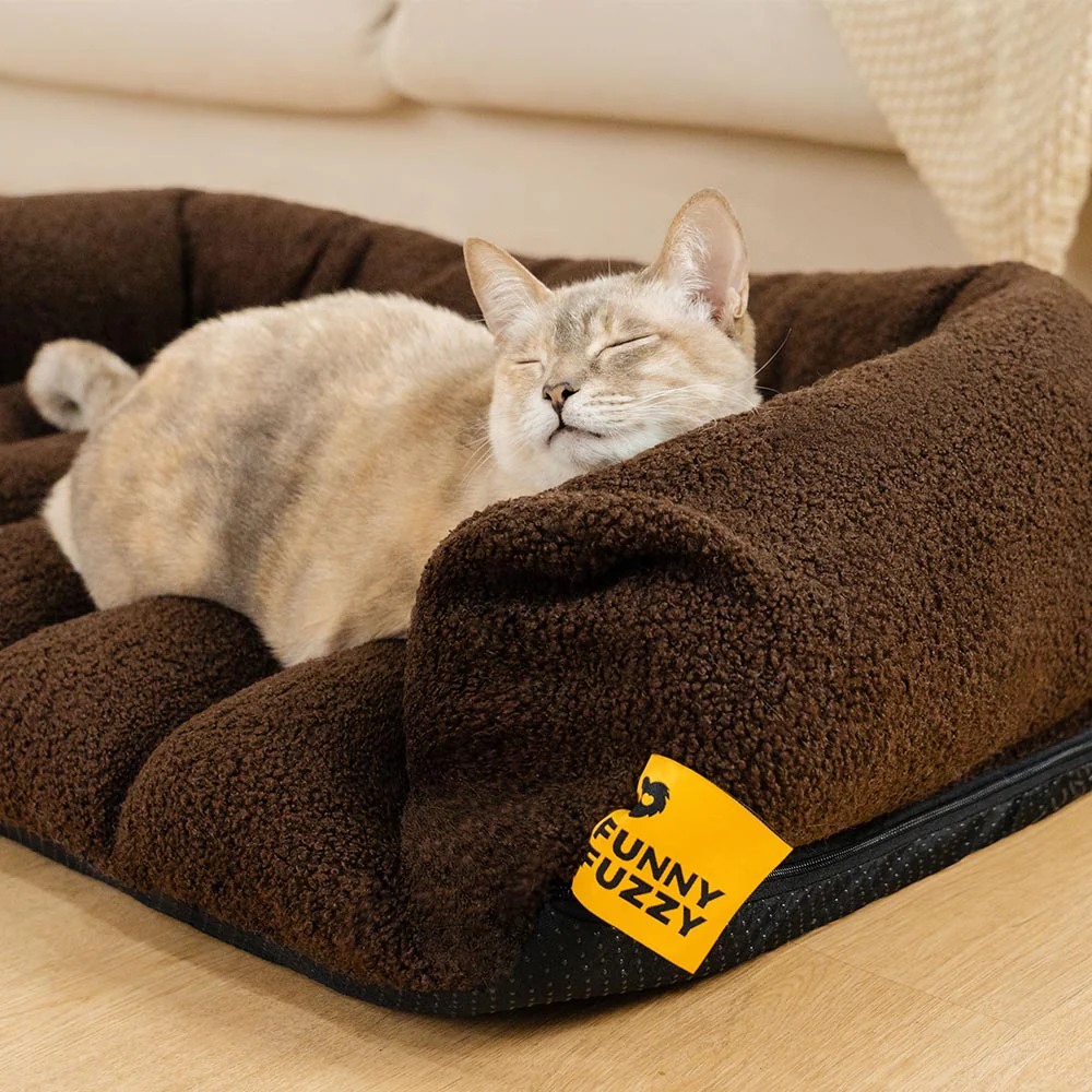 Large Soft Supportive Headrest Orthopedic Cat Bolster Bed - Cloudy Napper - Image 5