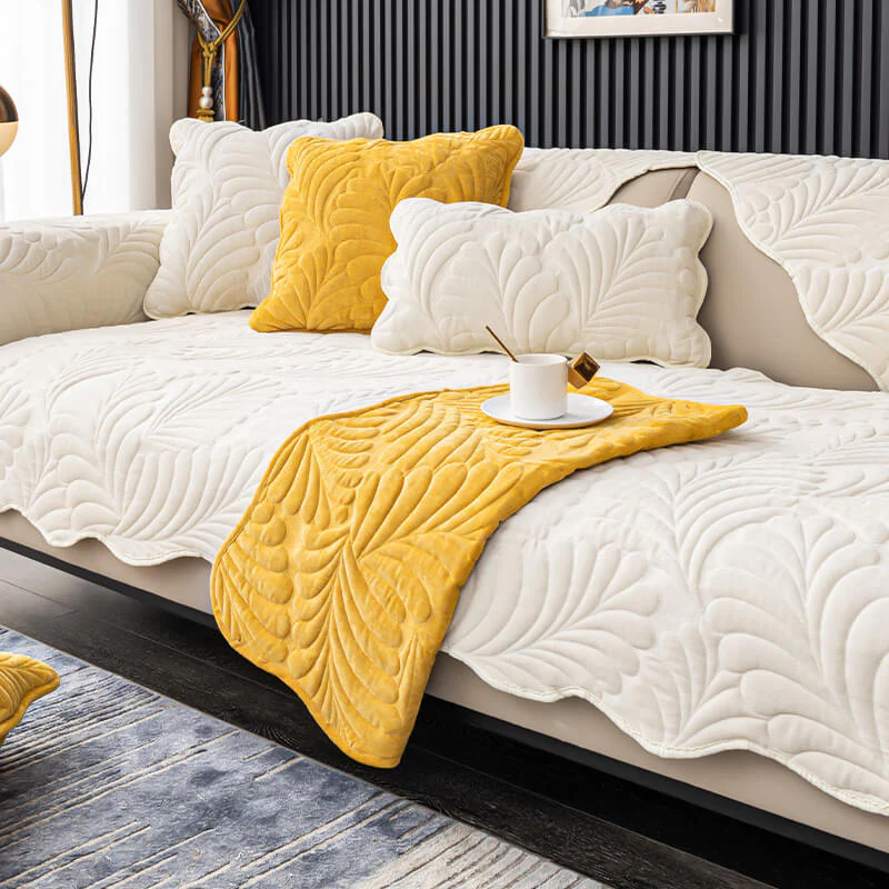 Leaf Cotton Mat Anti-scratch Protective Couch Cover - Image 10