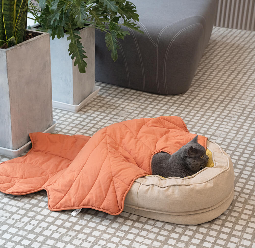 Leaf Shape Dog Blanket With Donut Dog Bed Luxury Dog Gifts - Image 12