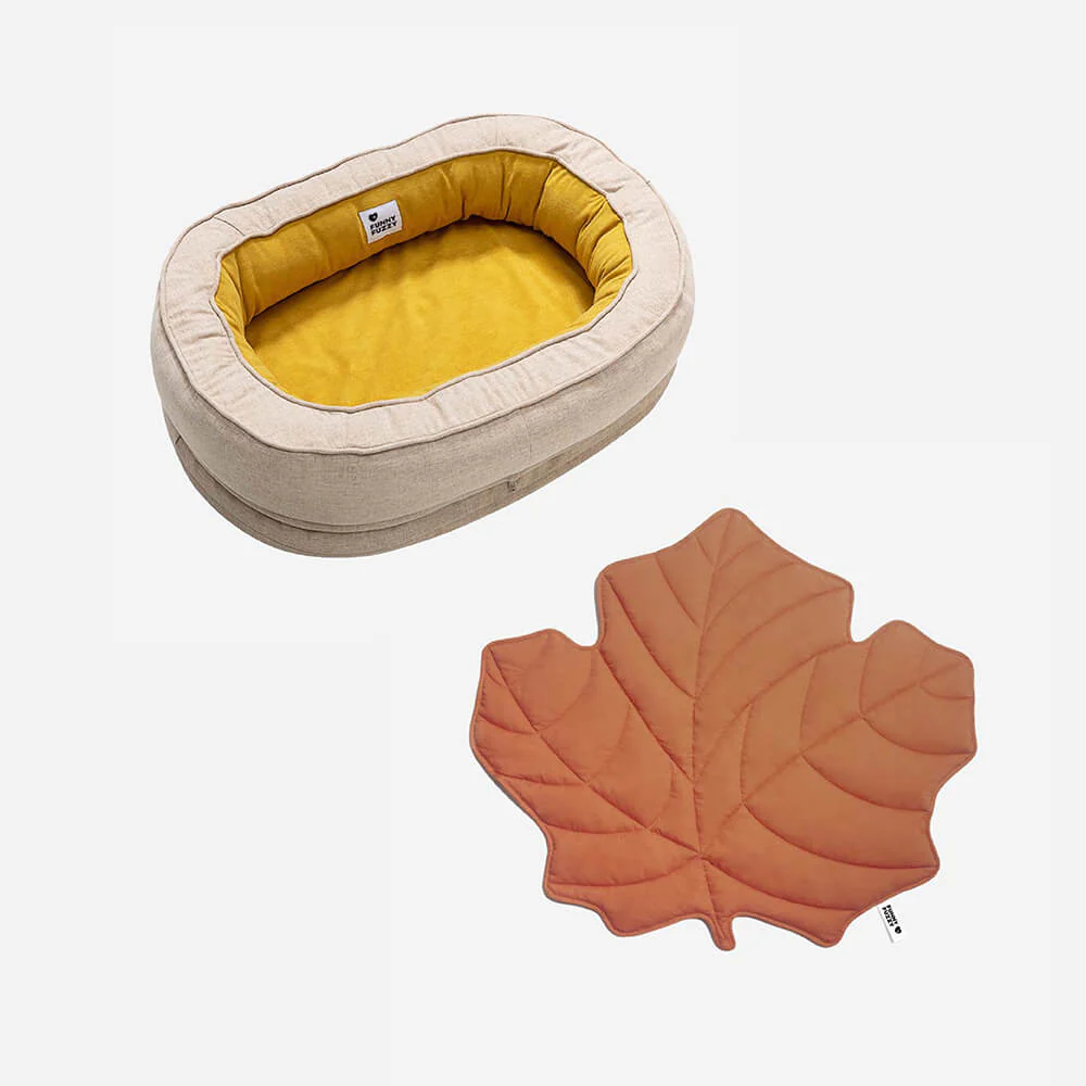 Leaf Shape Dog Blanket With Donut Dog Bed Luxury Dog Gifts - Image 19