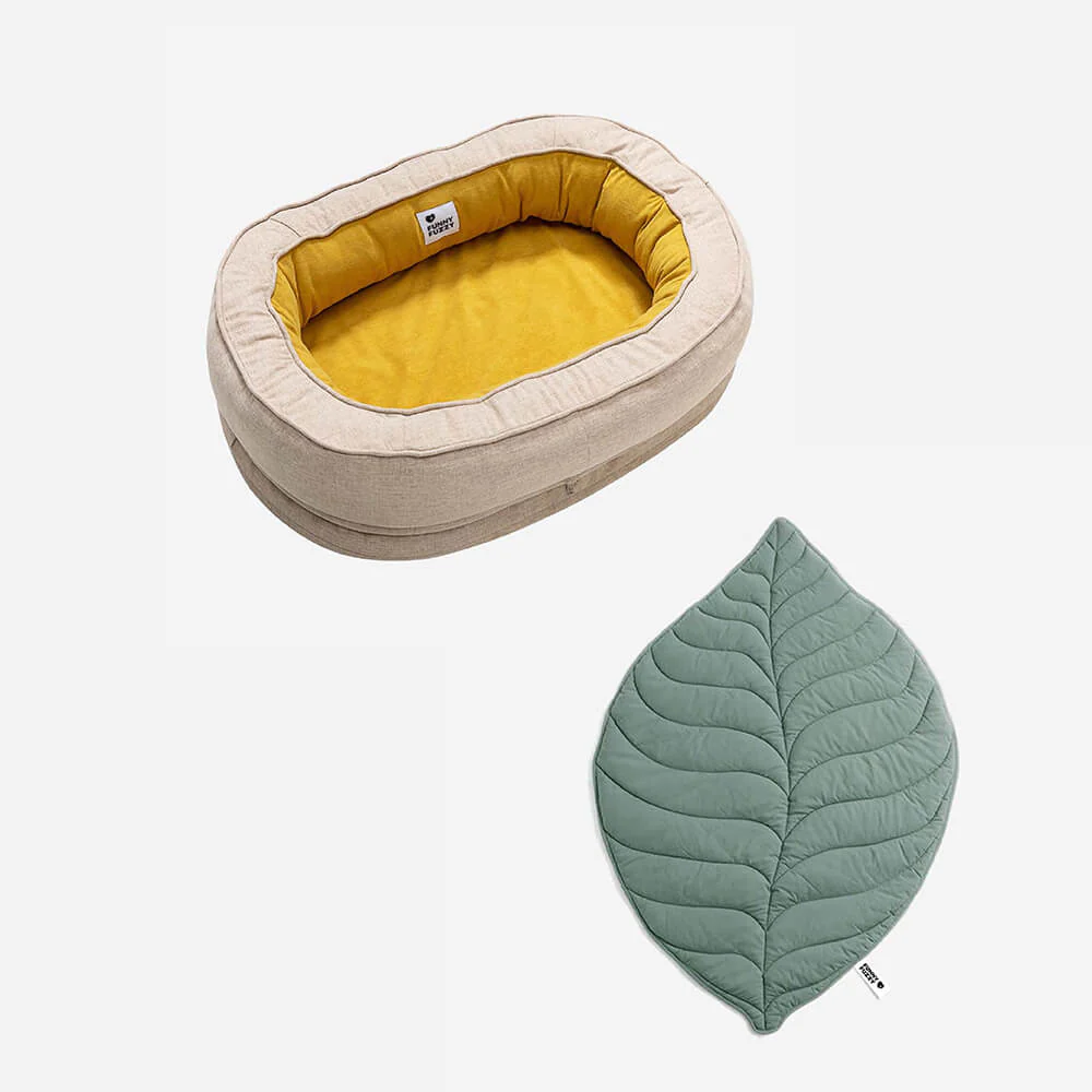 Leaf Shape Dog Blanket With Donut Dog Bed Luxury Dog Gifts - Image 21