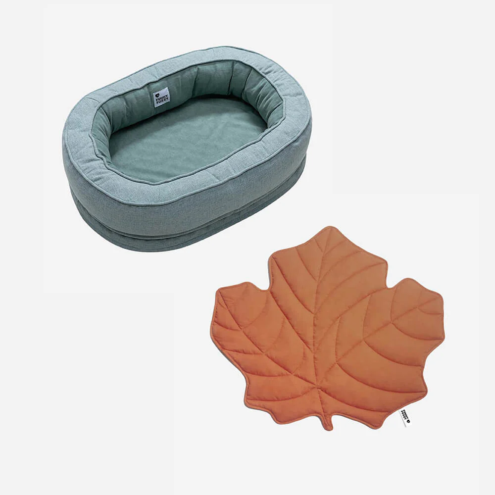 Leaf Shape Dog Blanket With Donut Dog Bed Luxury Dog Gifts - Image 23