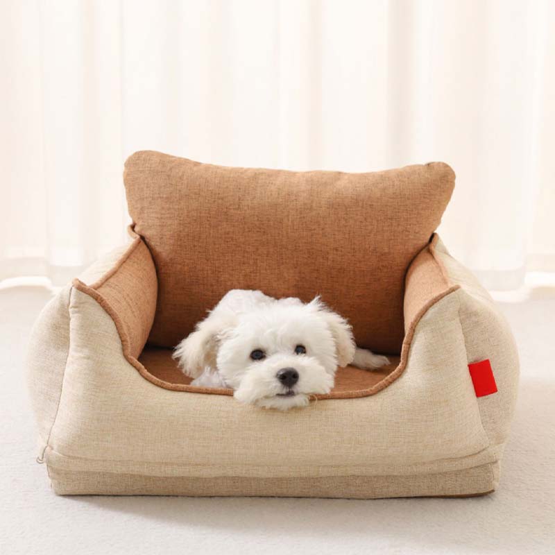 Light Coffee Waterproof Safety Dog Car Seat Bed - Image 11