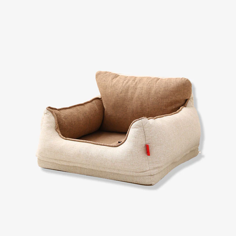 Light Coffee Waterproof Safety Dog Car Seat Bed - Image 15