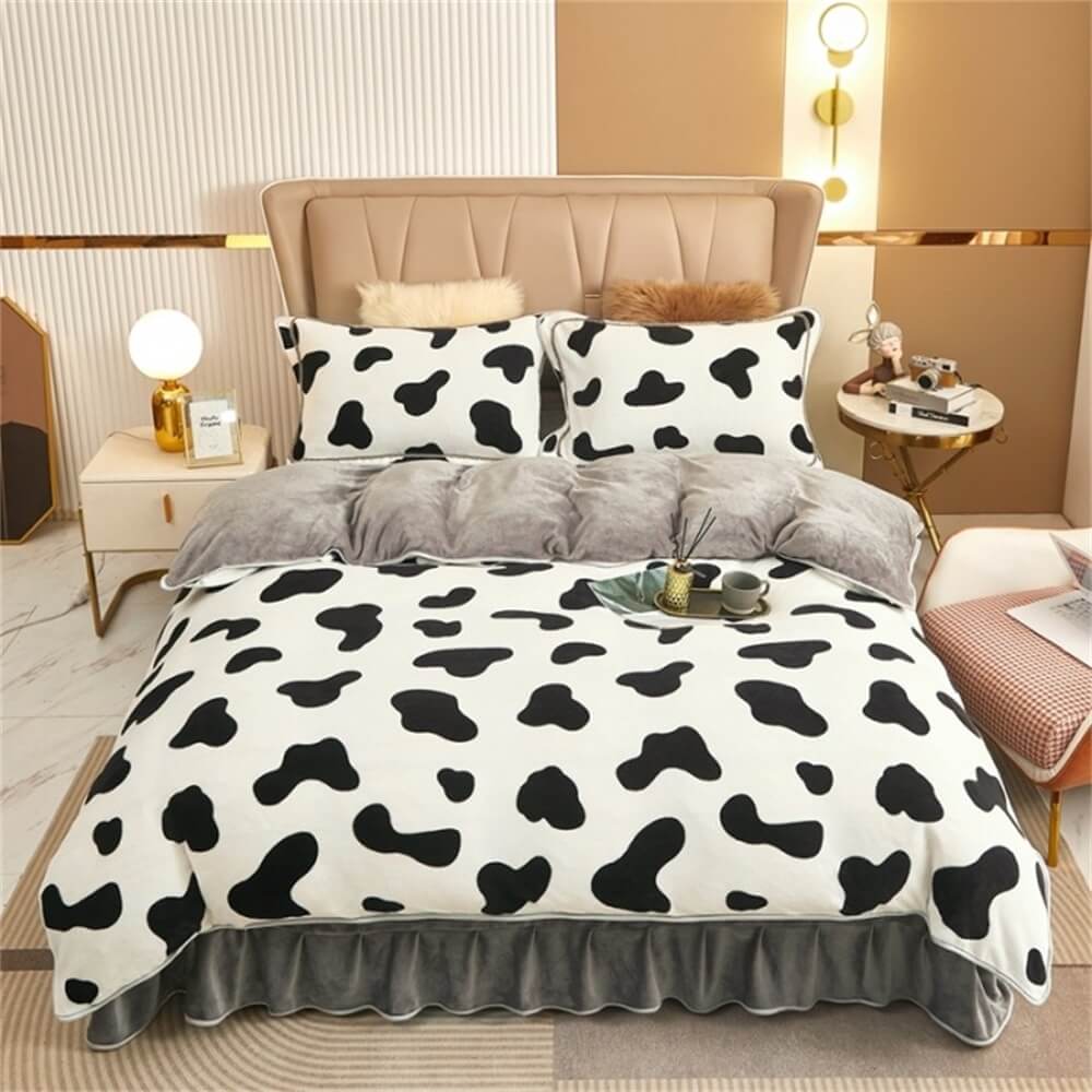 Light Luxury Thickened Milk Fleece Warm Bed Sheet Set - Image 9