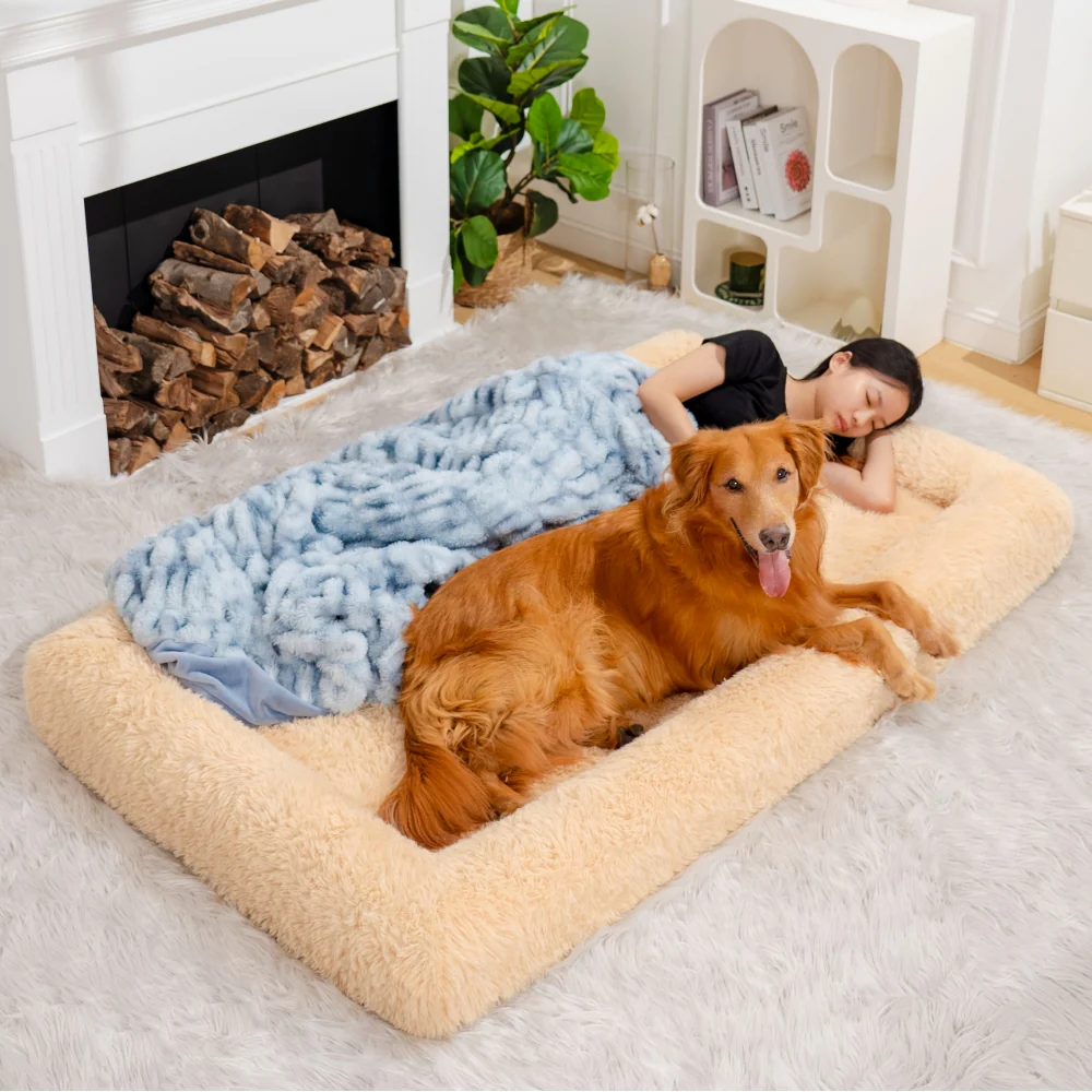 Luxury Super Large Sleep Deeper Oval Bed Human Dog Bed - Image 23