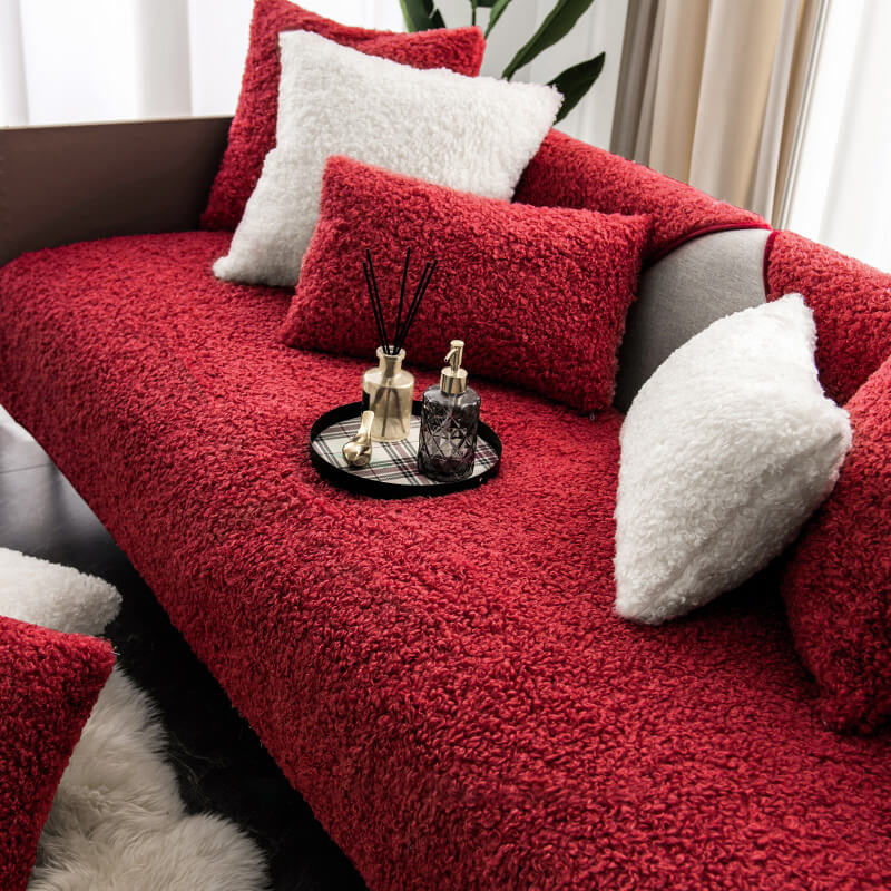 Luxury Warm Fleece Furniture Protective Mat Non-Slip Couch Cover - Image 5