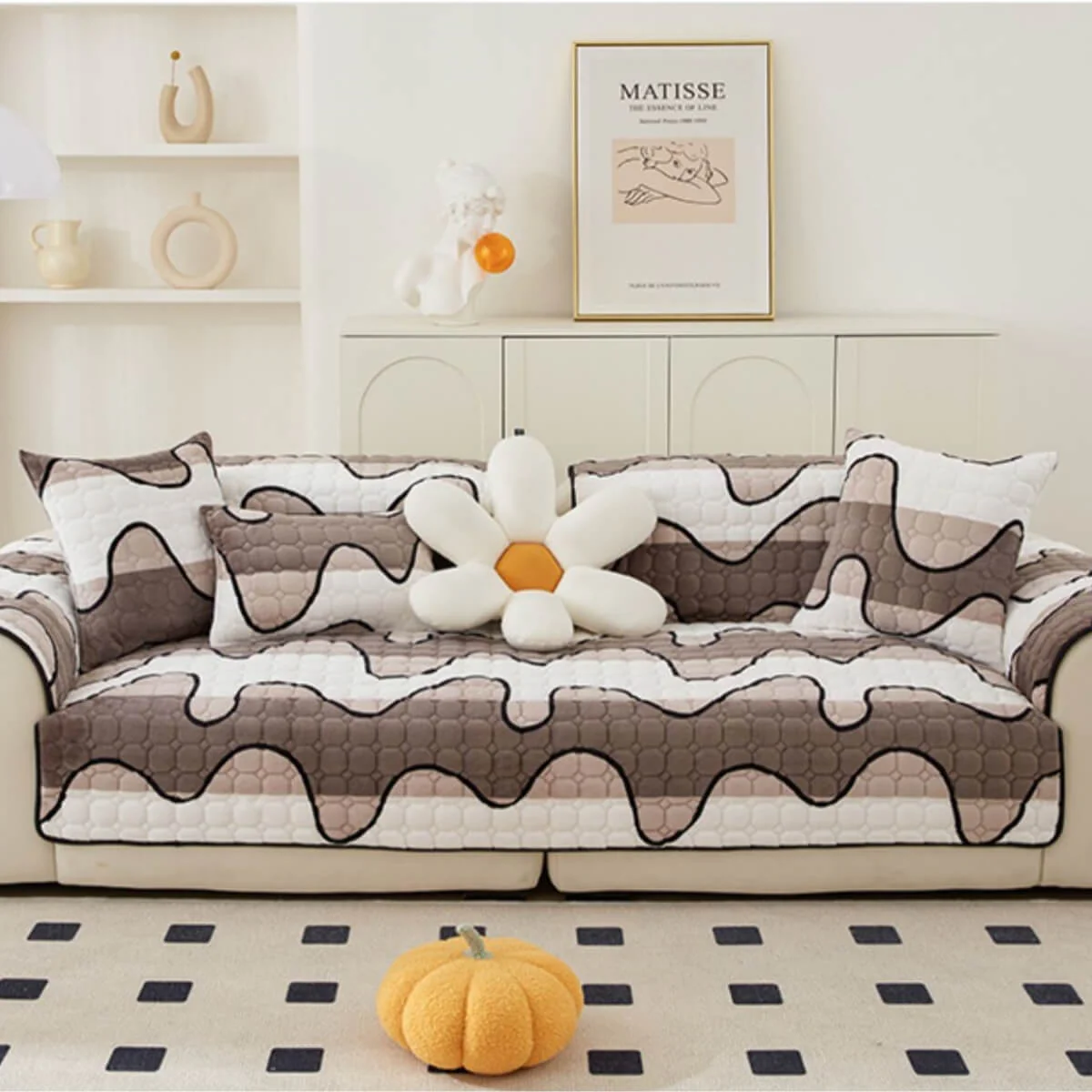 Milk Velvet Sofa Cover Furniture Non-slip Protection Couch Cover - Image 4