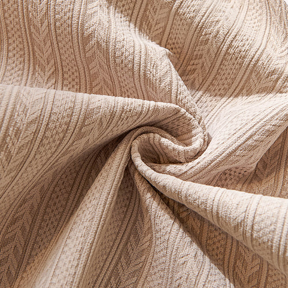 Minimalist Water-resistant Wheat Stripe Design Chenille Couch Cover - Image 3