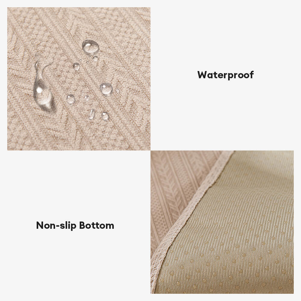 Minimalist Water-resistant Wheat Stripe Design Chenille Couch Cover - Image 7