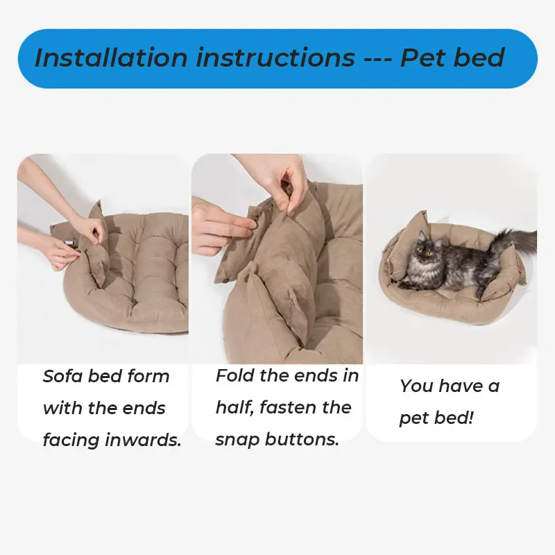 Multifunctional Pet Mat Soft Suede Cat & Dog Bed - Image 11