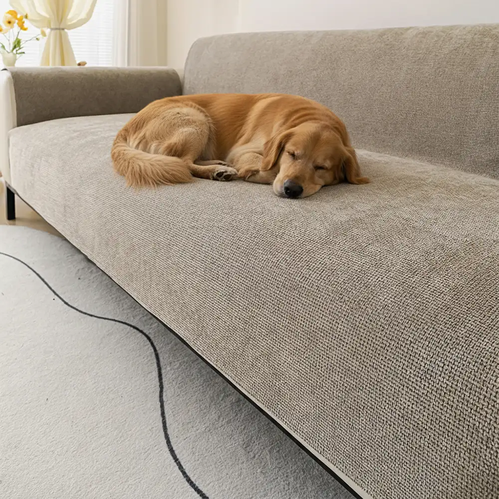 One-Piece Chenille Scratch-Resistant Durable Water-Repellent Non-Slip Couch Cover - Image 4