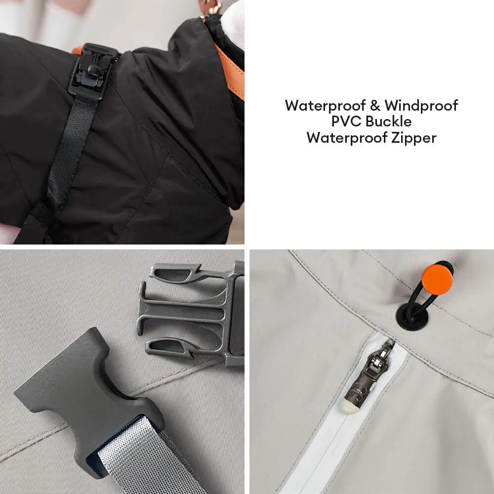 Outdoor Stylish Waterproof Lightweight Turtleneck Dog Jacket Raincoat - Image 3