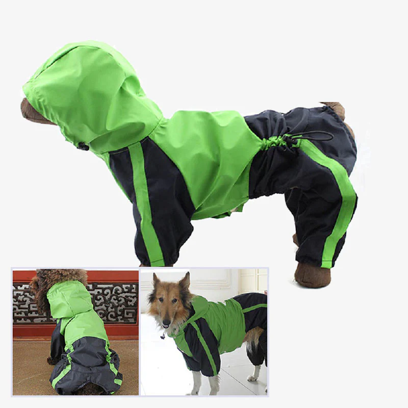 Oxford Fabric Waterproof Dog Full-Cover Raincoat with Legs and Hood - Image 10