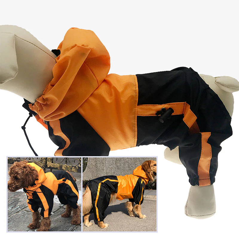 Oxford Fabric Waterproof Dog Full-Cover Raincoat with Legs and Hood - Image 11