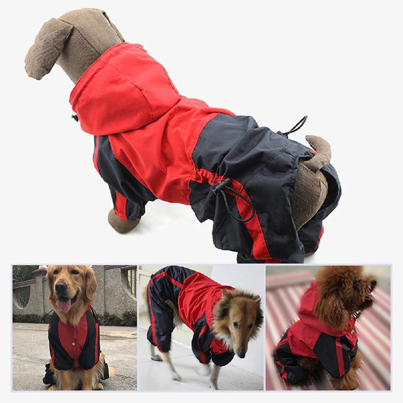 Oxford Fabric Waterproof Dog Full-Cover Raincoat with Legs and Hood - Image 8