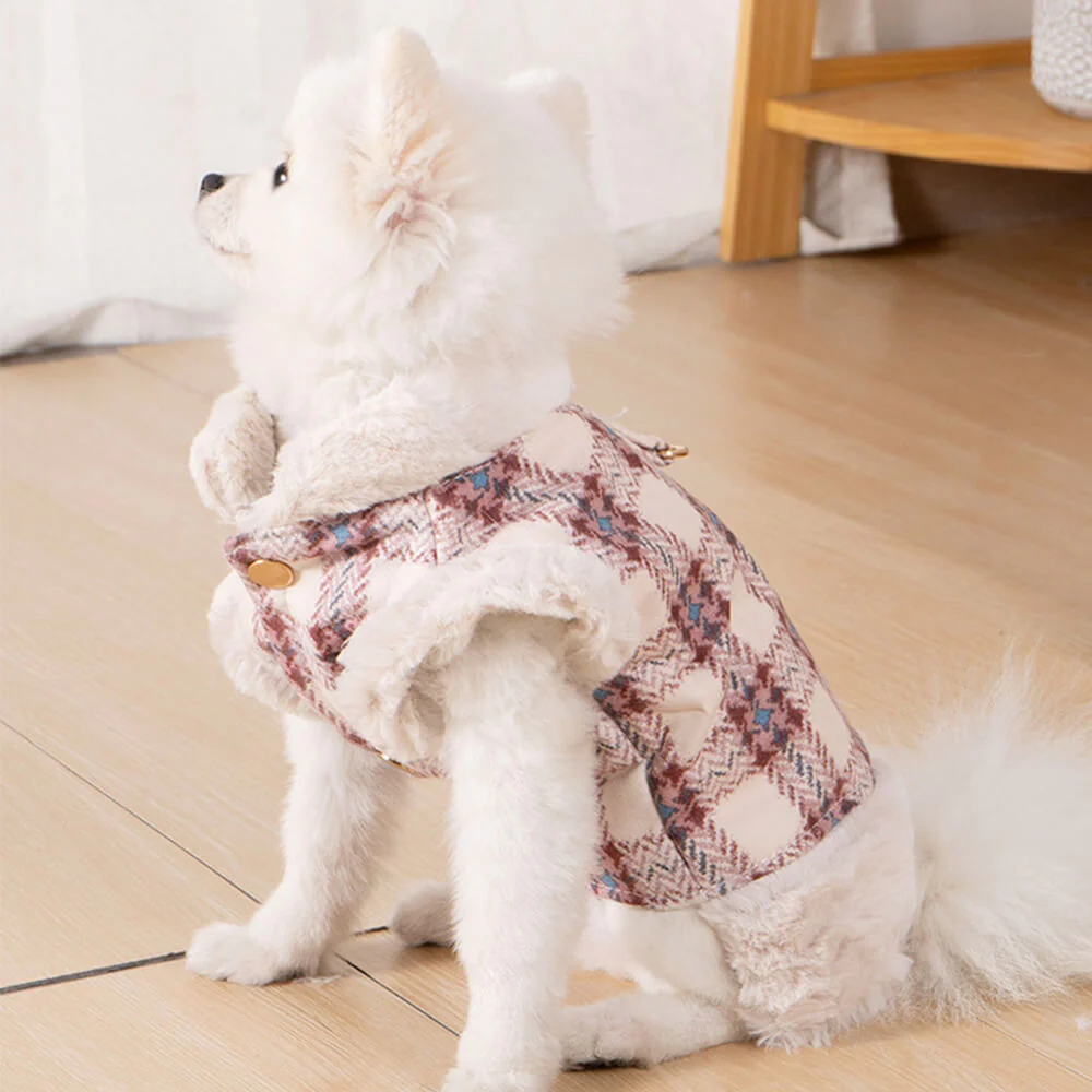 Plaid Fleece Pullover Dog Jacket - A Warm and Stylish Winter Jacket - Image 11
