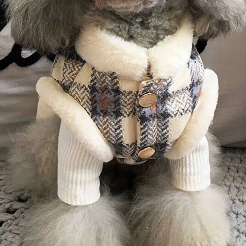 Plaid Fleece Pullover Dog Jacket - A Warm and Stylish Winter Jacket - Image 5