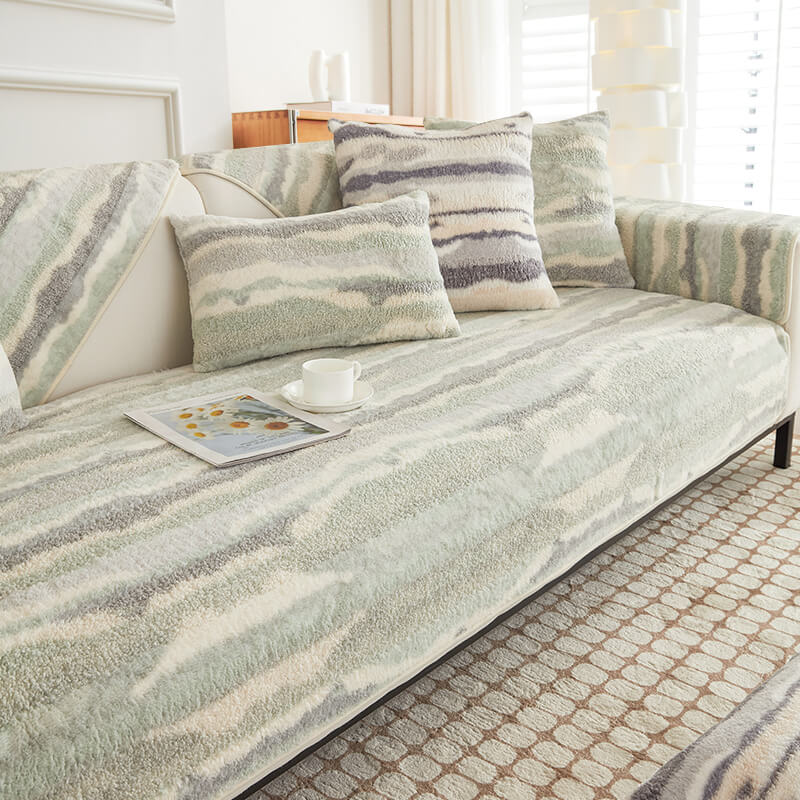 Plush Cream Comfort Furniture Protective Mat Couch Cover - Image 6