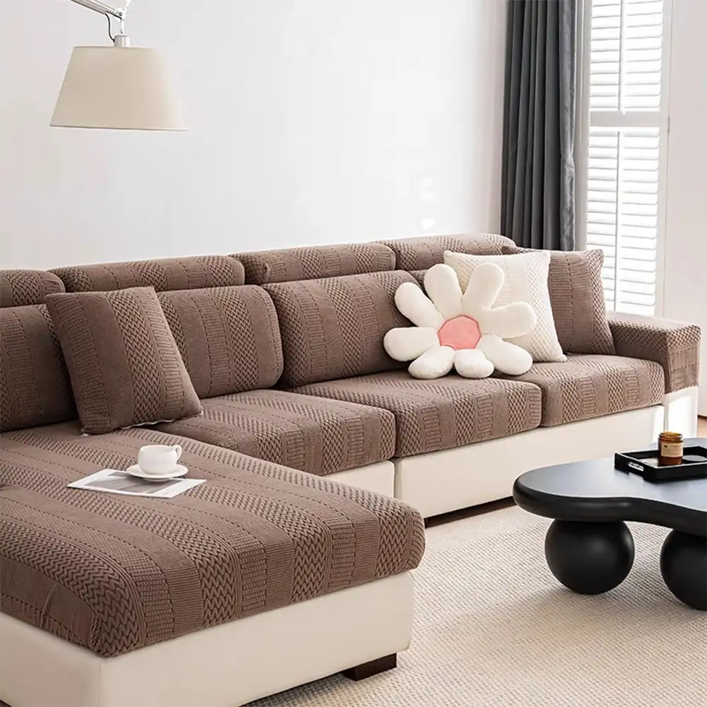 Polar Fleece Soft Antistatic Protection Sofa Stretch Full Wrap Couch Cover - Image 11