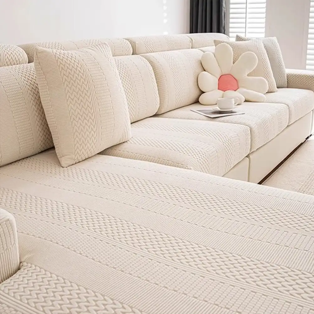 Polar Fleece Soft Antistatic Protection Sofa Stretch Full Wrap Couch Cover - Image 4