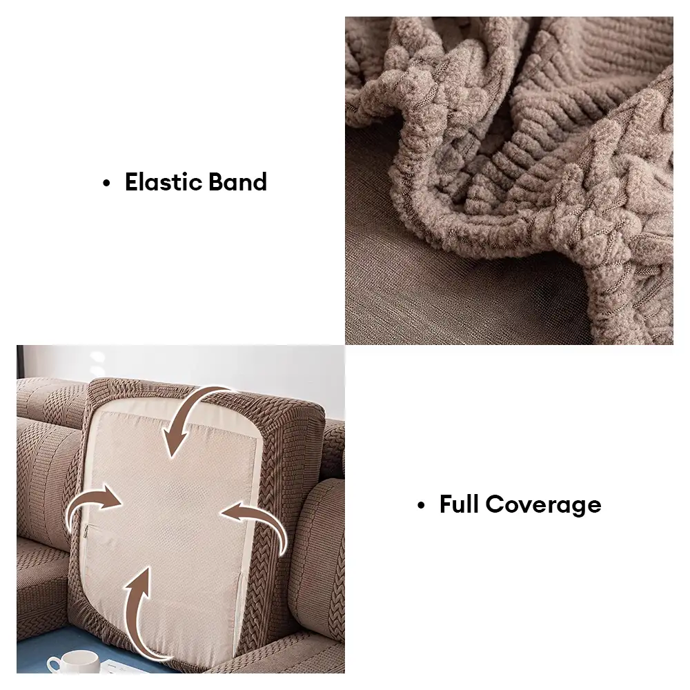 Polar Fleece Soft Antistatic Protection Sofa Stretch Full Wrap Couch Cover - Image 6