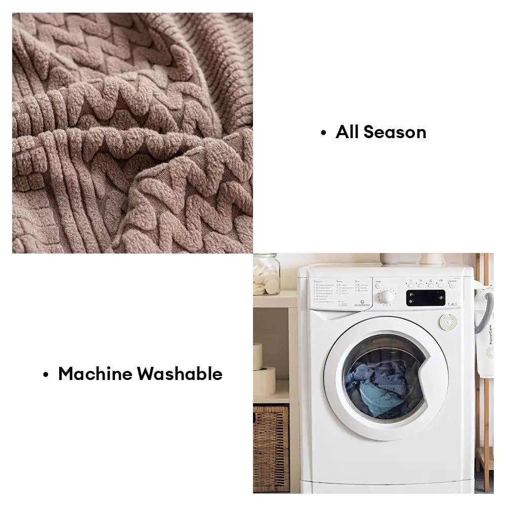 Polar Fleece Soft Antistatic Protection Sofa Stretch Full Wrap Couch Cover - Image 7