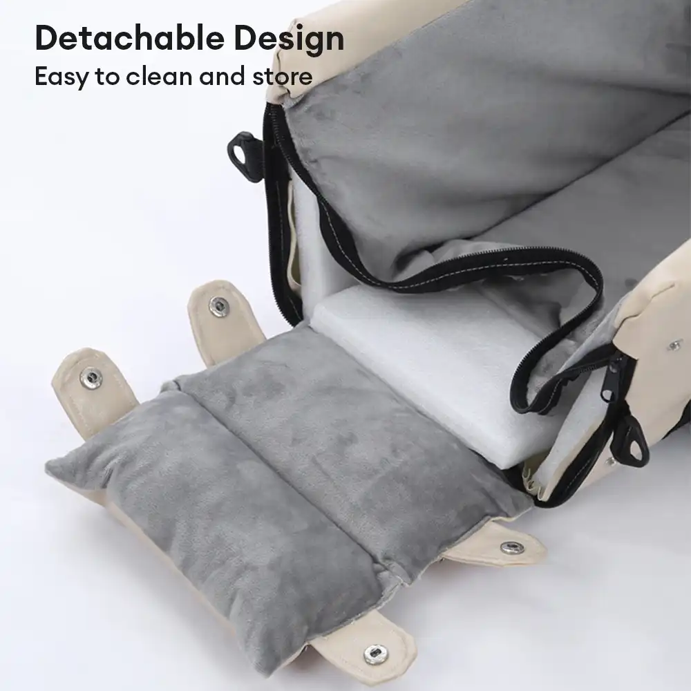 Portable Travel Faux Leather Waterproof Center Console Pet Car Seat - Image 4