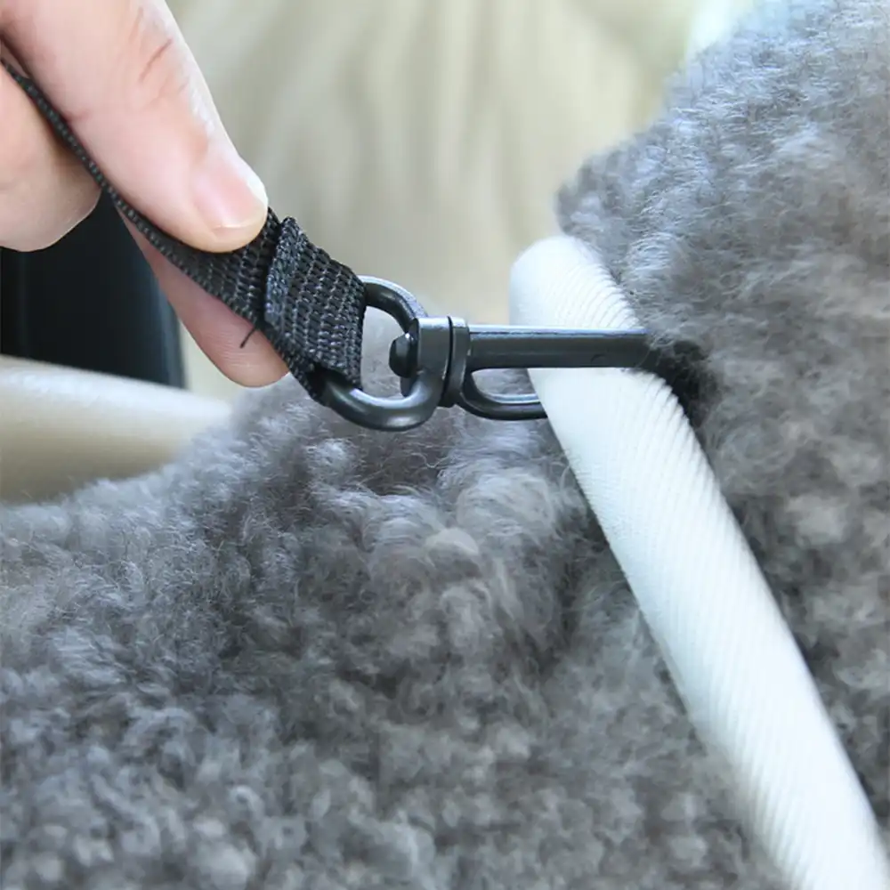 Portable Travel Faux Leather Waterproof Center Console Pet Car Seat - Image 5