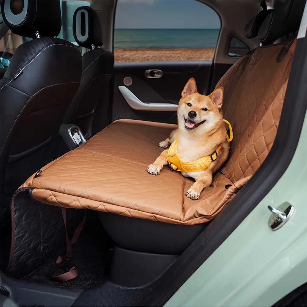 Premium Faux Leather Water-repellent Hammock Dog Car Seat Cover - RideProtector - Image 10