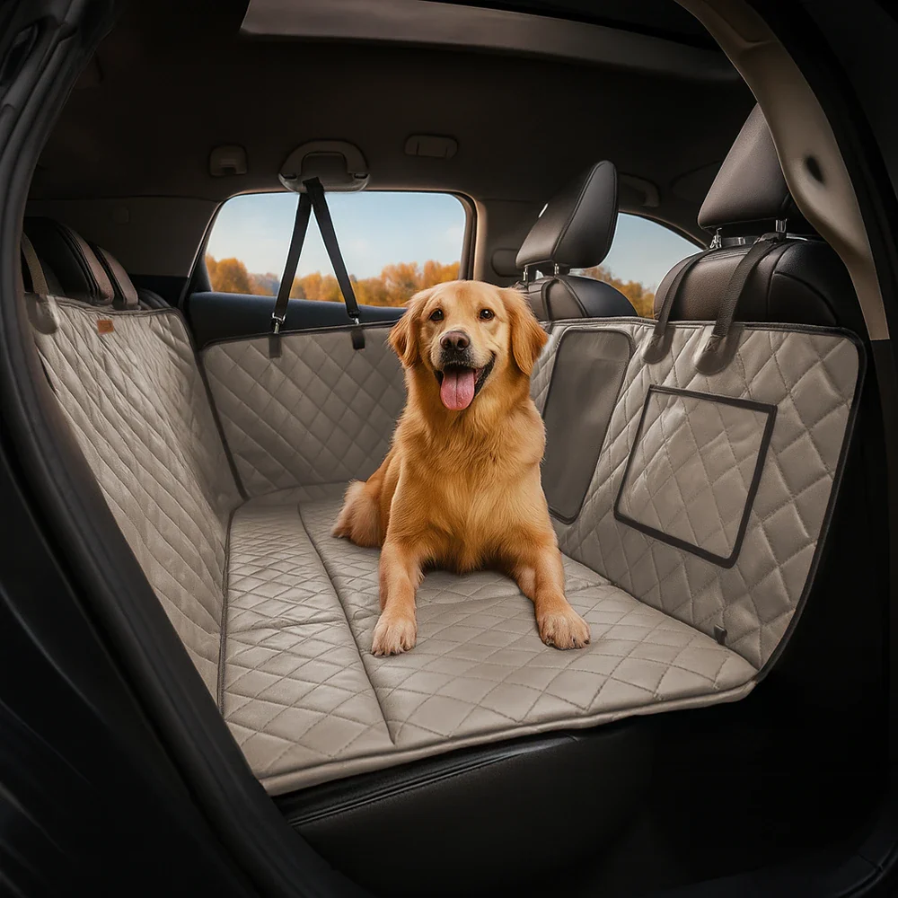 Premium Faux Leather Water-repellent Hammock Dog Car Seat Cover - RideProtector - Image 15