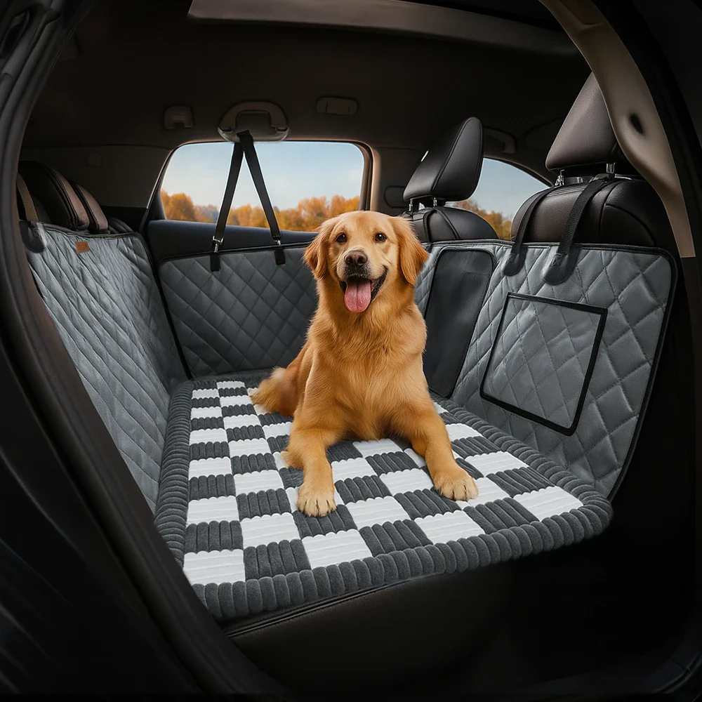 Premium Faux Leather Water-repellent Hammock Dog Car Seat Cover - RideProtector - Image 17
