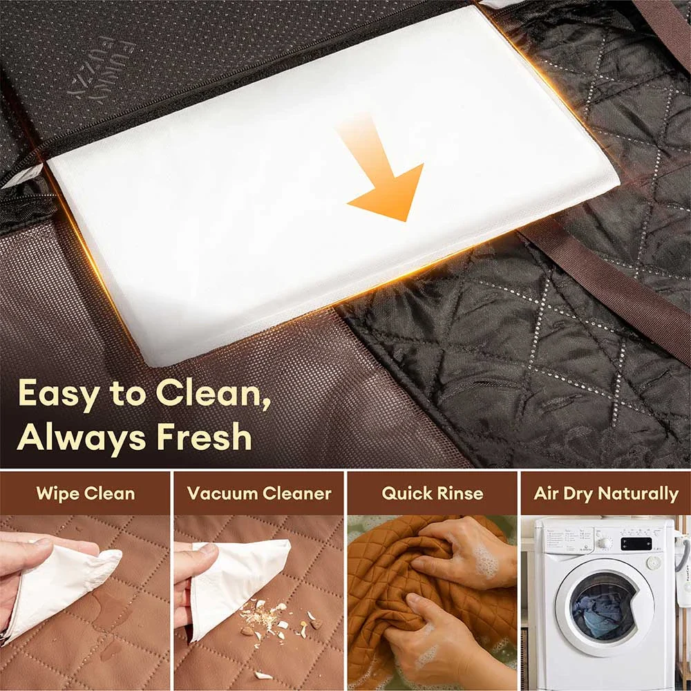 Premium Faux Leather Water-repellent Hammock Dog Car Seat Cover - RideProtector - Image 7